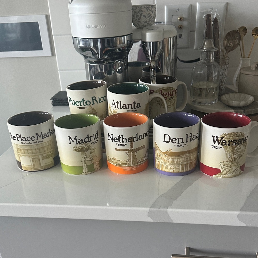 Starbucks City Mug Set - Red, Green, Orange, Purple